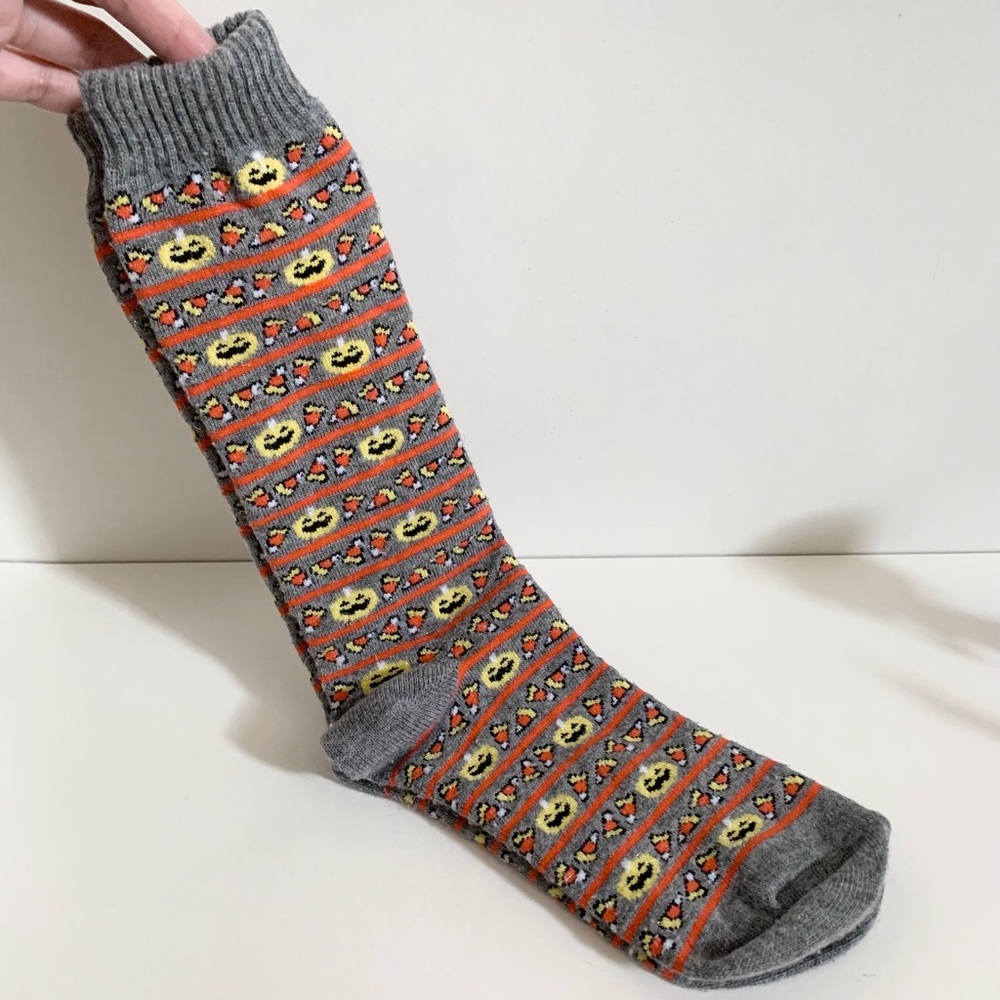 Vintage Halloween glitter socks candy corn and Jack o lanterns